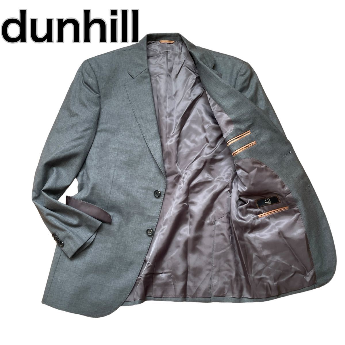 dunhill ダンヒル テーラードジャケット グレー 背抜き ステッチ L ビジネス 紳士_画像1