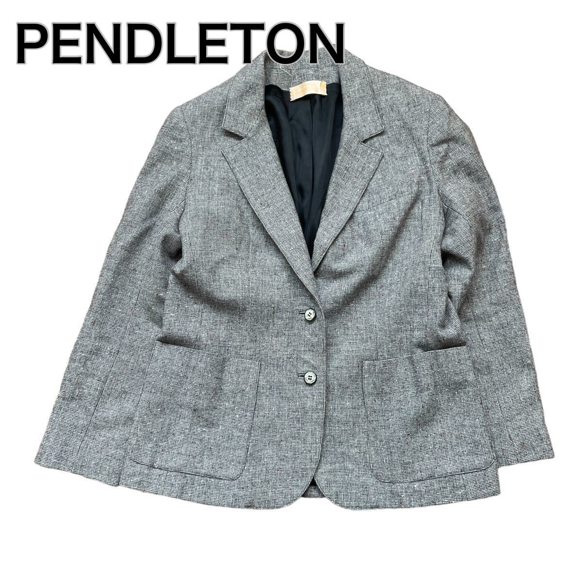 PENDLETON ペンドルトン テーラードジャケット ウールグレー ツイード L