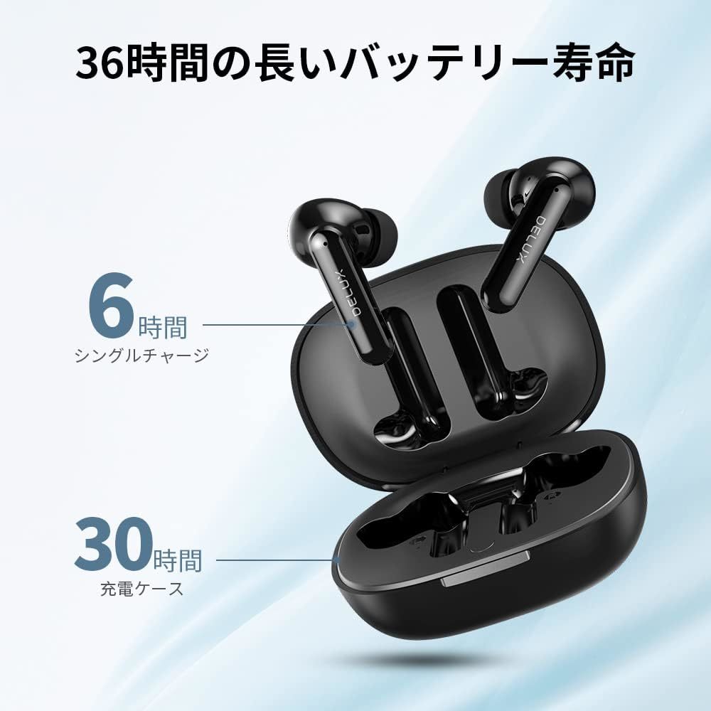 DELUX DT5 ENC ノイズキャンセリング Bluetooth 5.0 イヤホン 瞬時接続 小型/軽量 ワイヤレスイヤホン H246の画像6