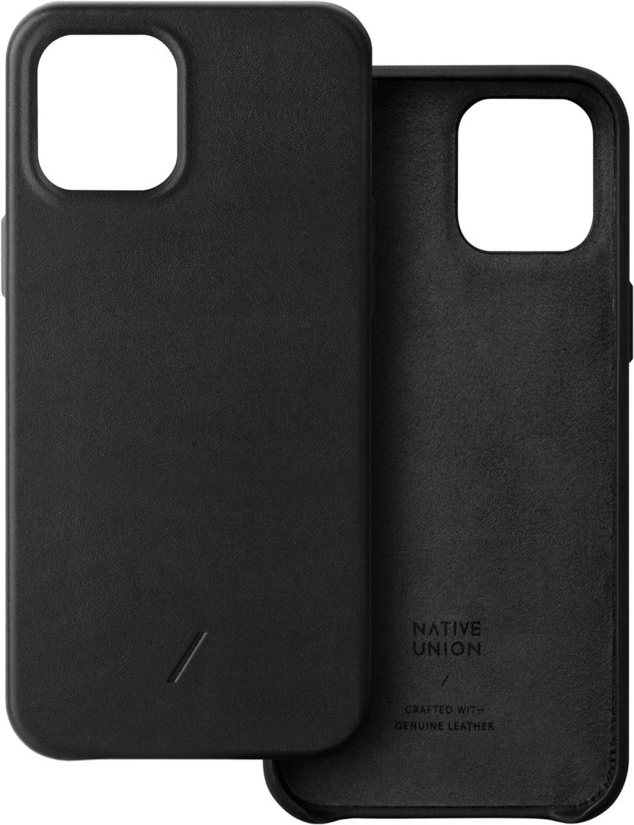 Native Union Clic Classic Case レザースマホケース iPhone 12 Pro Max対応 - イタリアンレザーケース (ブラック) H217