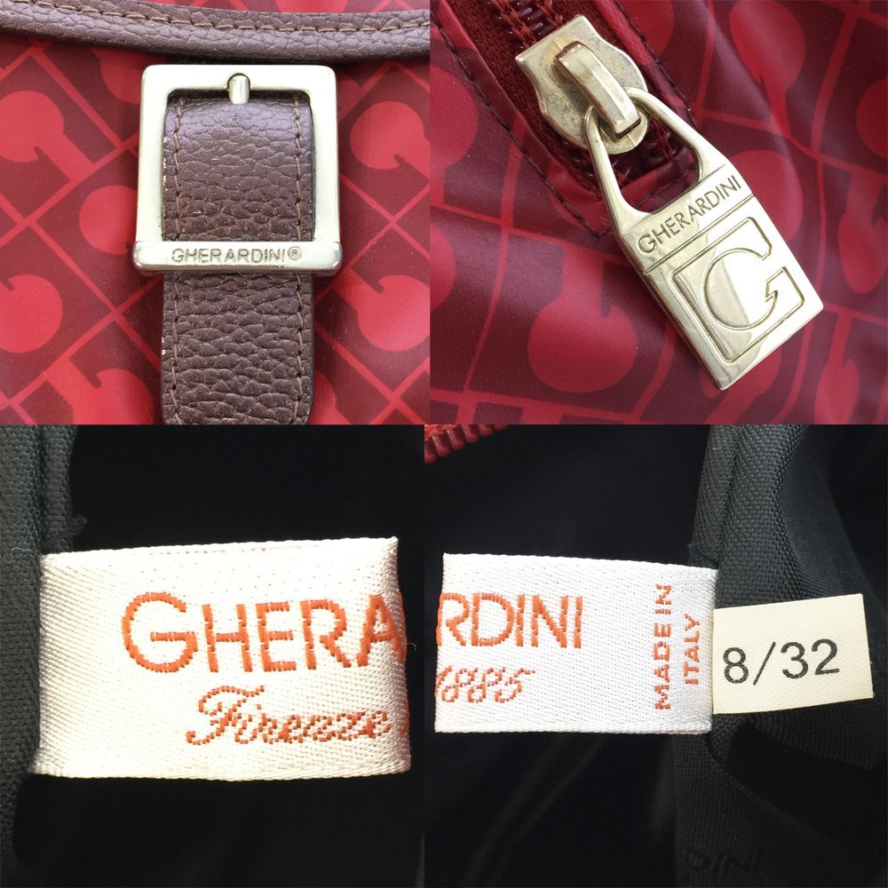 * Gherardini GHERARDINIsofti монограмма рисунок сумка "Boston bag" мужской женский красный полиэстер × кожа бизнес 4BC/90499