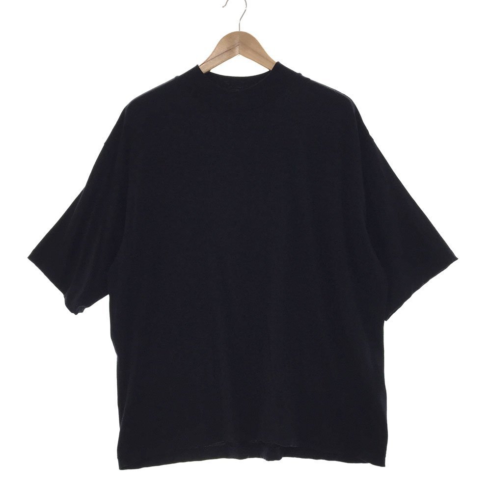 ●美品 AURALEE オーラリー スーパーソフトウールジャージーモックネックTシャツ メンズ サイズ4 ブラック トップス 2201 1AA/41631