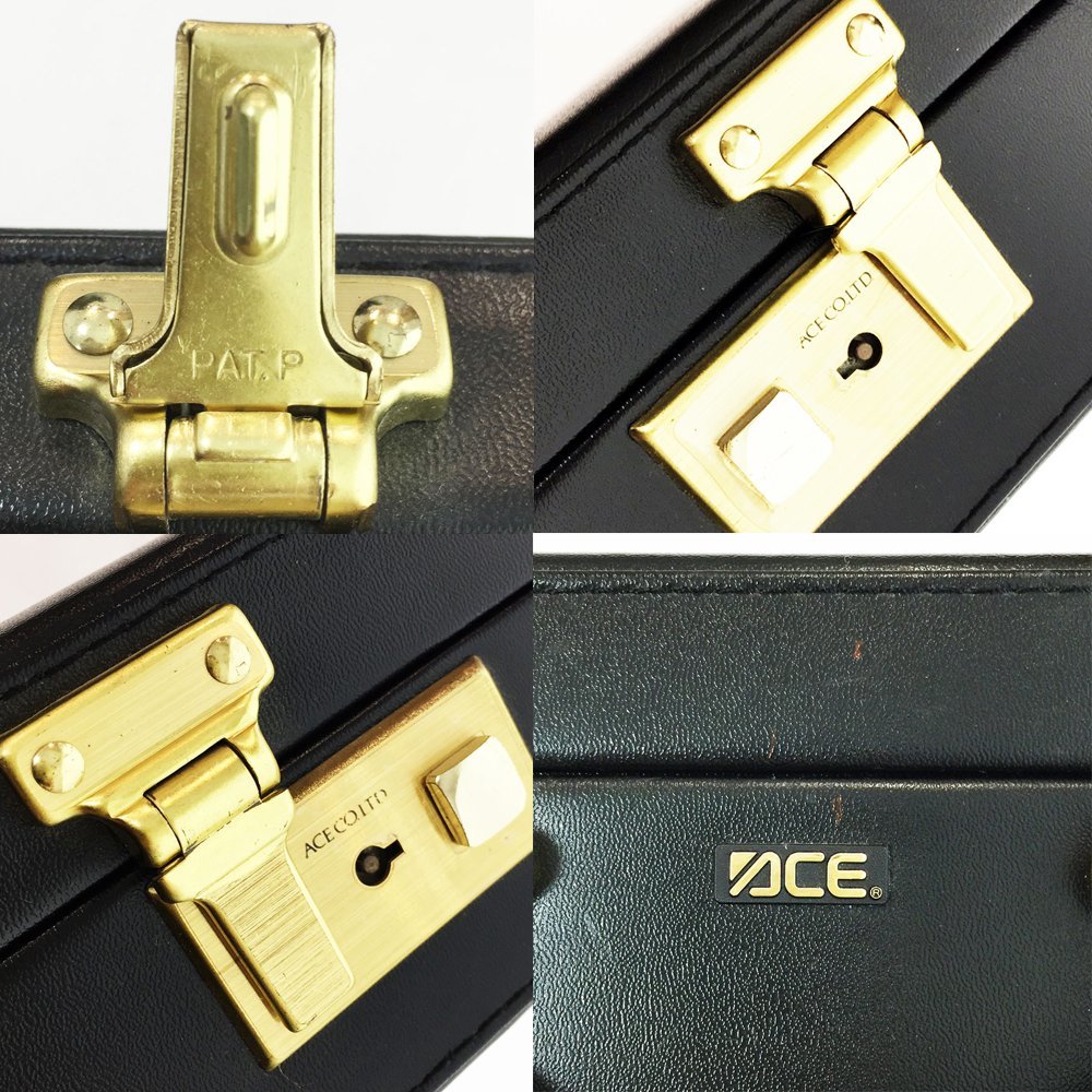 ◆激レア 美品 ACE エース アタッシュケース 鍵付き 7505001 メンズ レディース ブラック ドクターバッグ ハードケース 6CC/90702_画像10