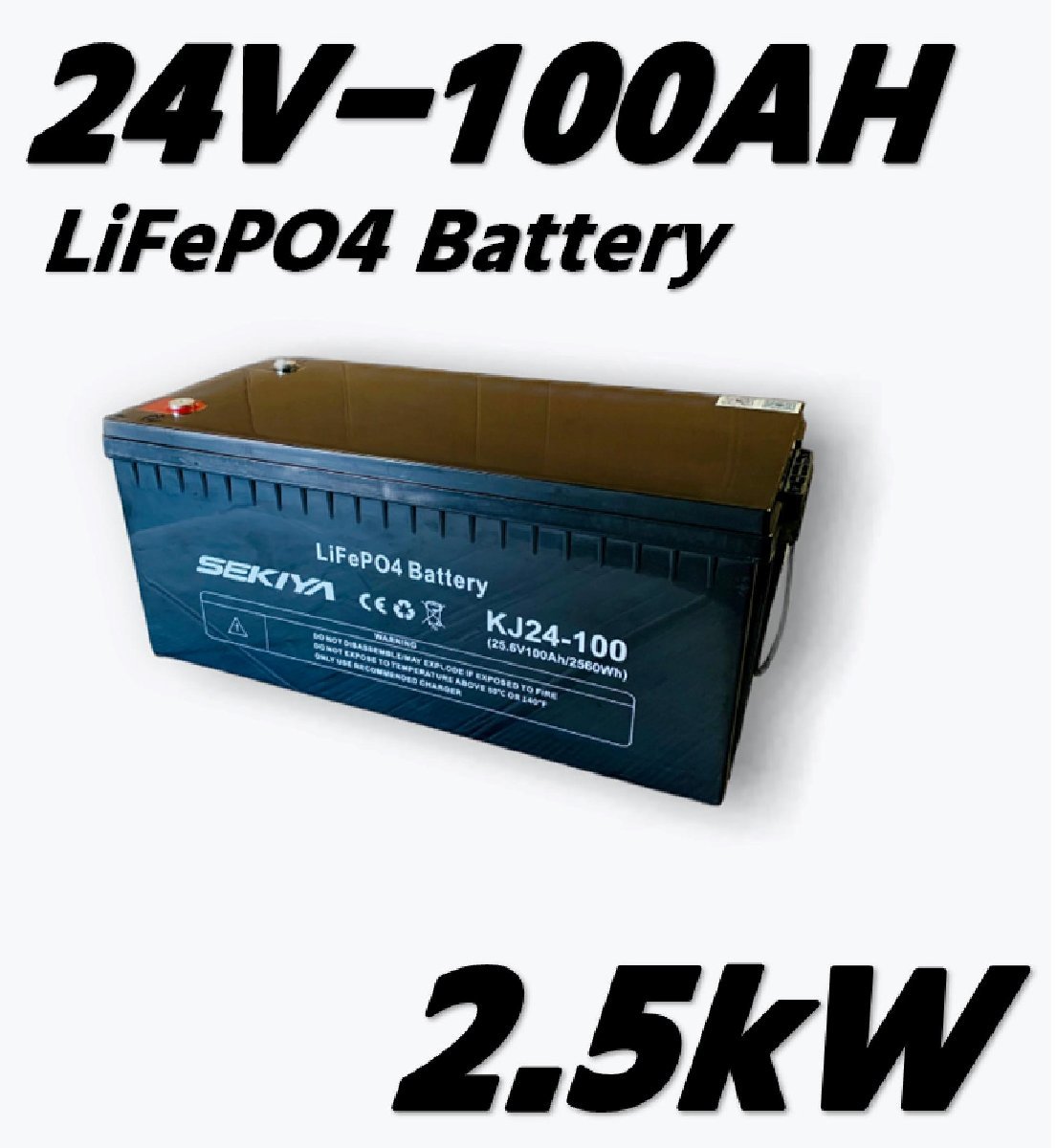 【西濃営止送料無料】SEKIYA LiFePO4 リン酸鉄リチウム　24v100Ah