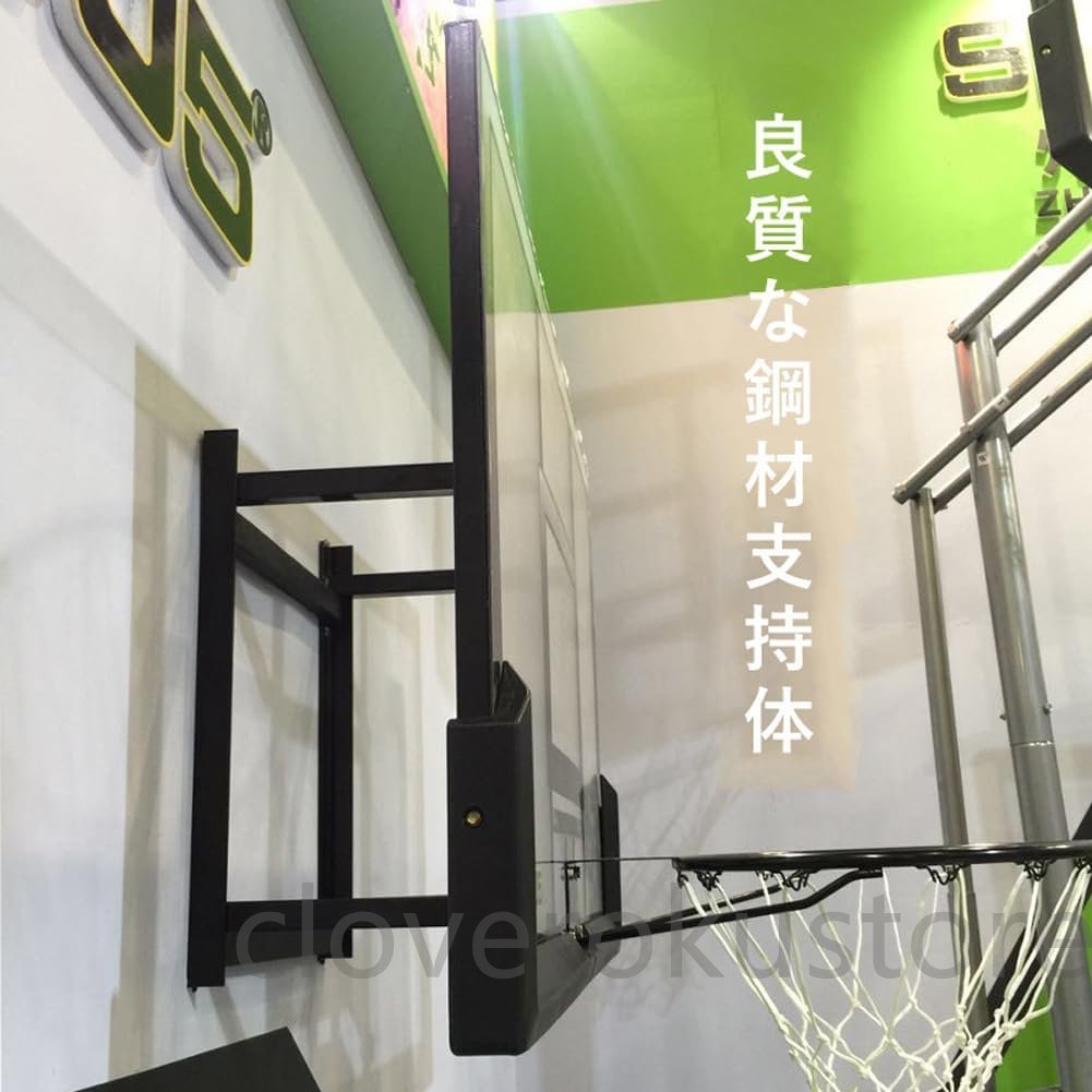 標準サイズ壁掛けバスケットボールプレート幅120*長さ80CM室内屋外バスケットボールフレームバスケットボールリング直径45CM PC材質透明の画像7