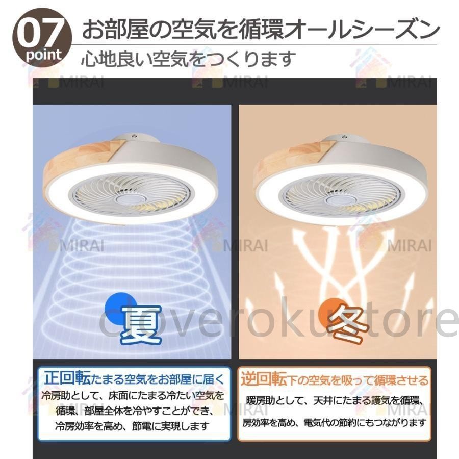 シーリングファンライト シーリングファン led 12畳 dcモーター サーキュレーター 調光調色 省エネ 天井扇風機 ファン付き照明 リモコン付_画像9