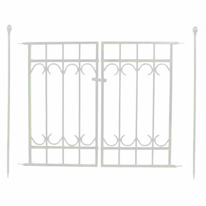  fence basic set ( gate ×1, paul (pole) ×2). bulkhead . garden fence gate .. dog white white MSMIK-0083WH