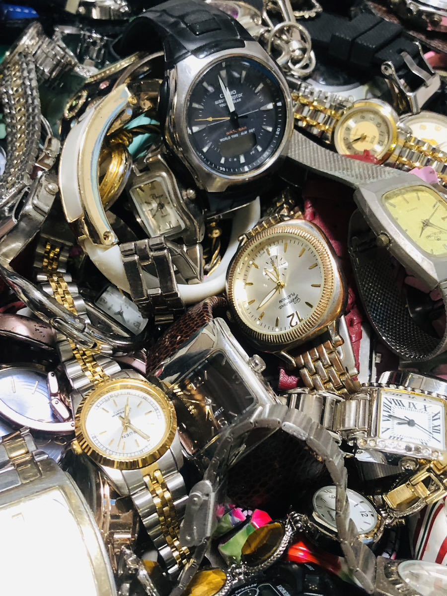 1円【中古品】CASIO SEIKO CITIZEN swatch FOSSIL ELGIN Q&Q j-axis quartz その他 大量 まとめて セット腕時計 ウォッチ 450 ジャンク_画像5