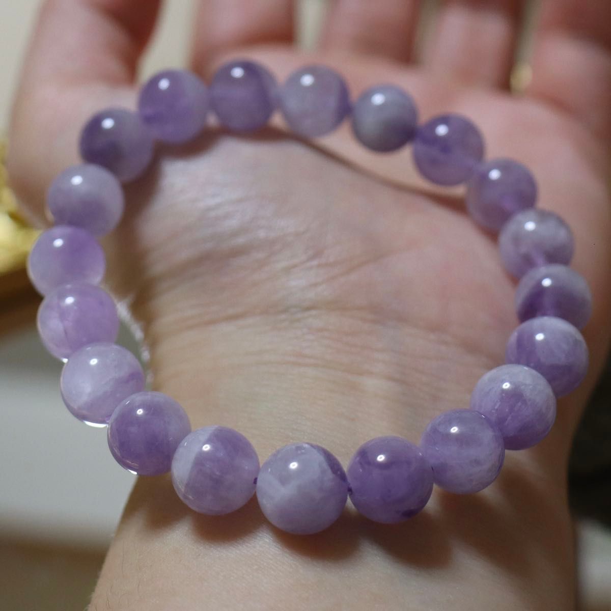 ラベンダーアメジスト 紫水晶 天然石 ブレスレット パワーストーン 薄い紫色
