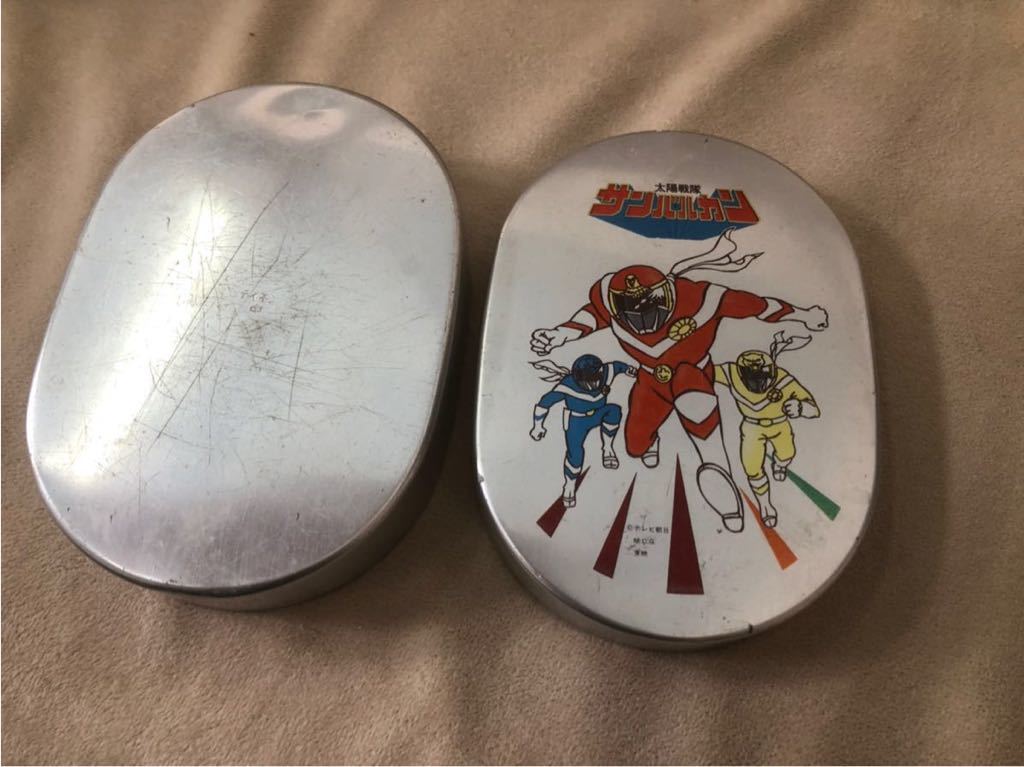  that time thing Showa Retro Taiyou Sentai Sun Vulcan aluminium lunch box used