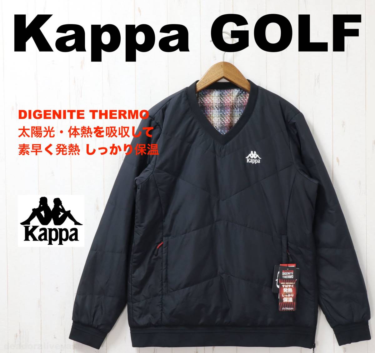 #[M] обычная цена 17,600 иен Kappa Kappa Golf повышение температуры тепловое хранение теплоизоляция с хлопком s need чёрный #