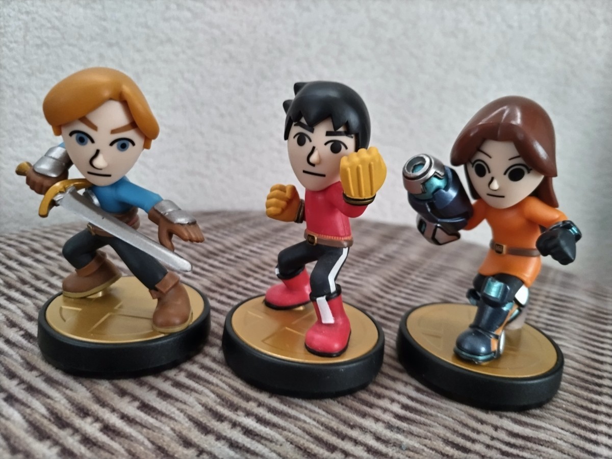 amiibo アミーボ Mii 格闘タイプ、剣術タイプ、射撃タイプ 3個セット 大乱闘スマッシュブラザーズ