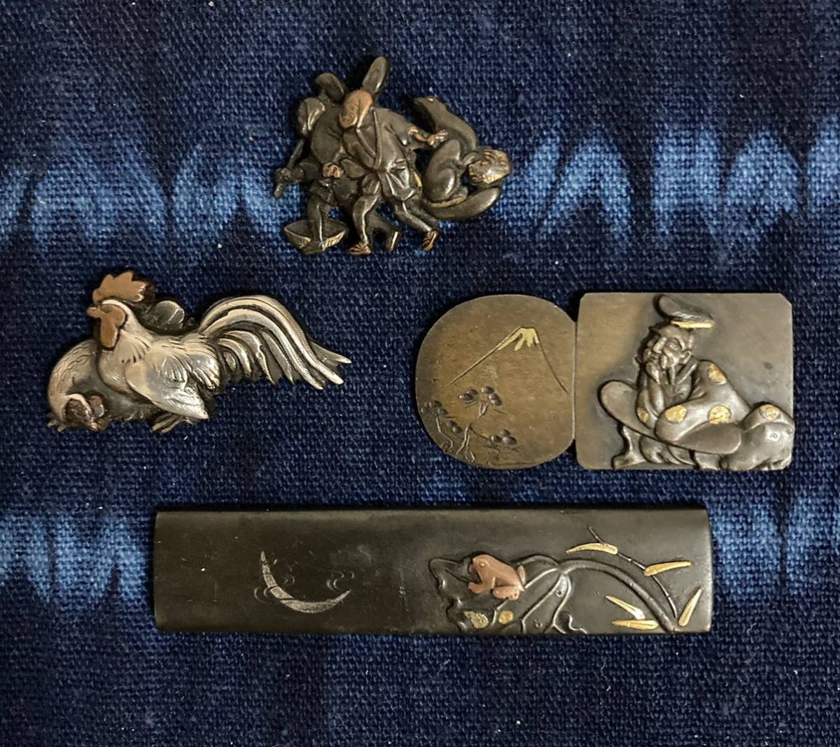 金工　象嵌　刀装具 刀部品　金具 4つ