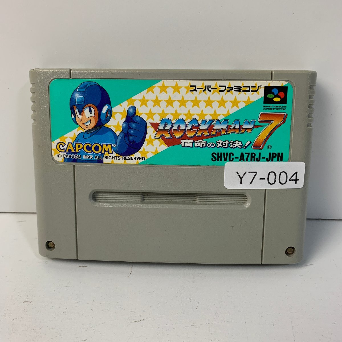 Y7-004 SFC スーパーファミコン ロックマン7 宿命の対決！ ROCKMAN7 愛知 3cmサイズ_画像1