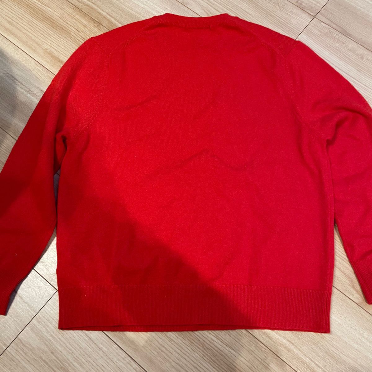 ユニクロ　カシミヤクルーネックセーター　カシミア　ニット　セーター　赤　XL