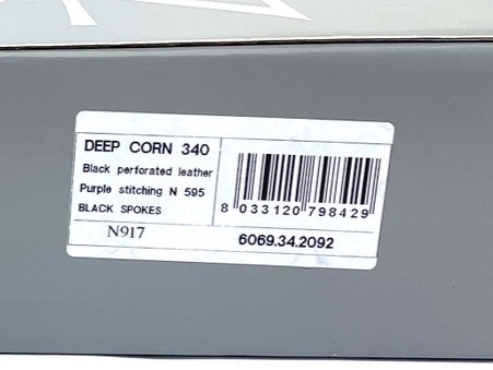 NARDI/ナルディ ステアリングハンドル DEEP CORN 340 N917 ブラック パープルステッチ 元箱/ホーンボタン/タグ付き 現状品 (45136N7) _画像8