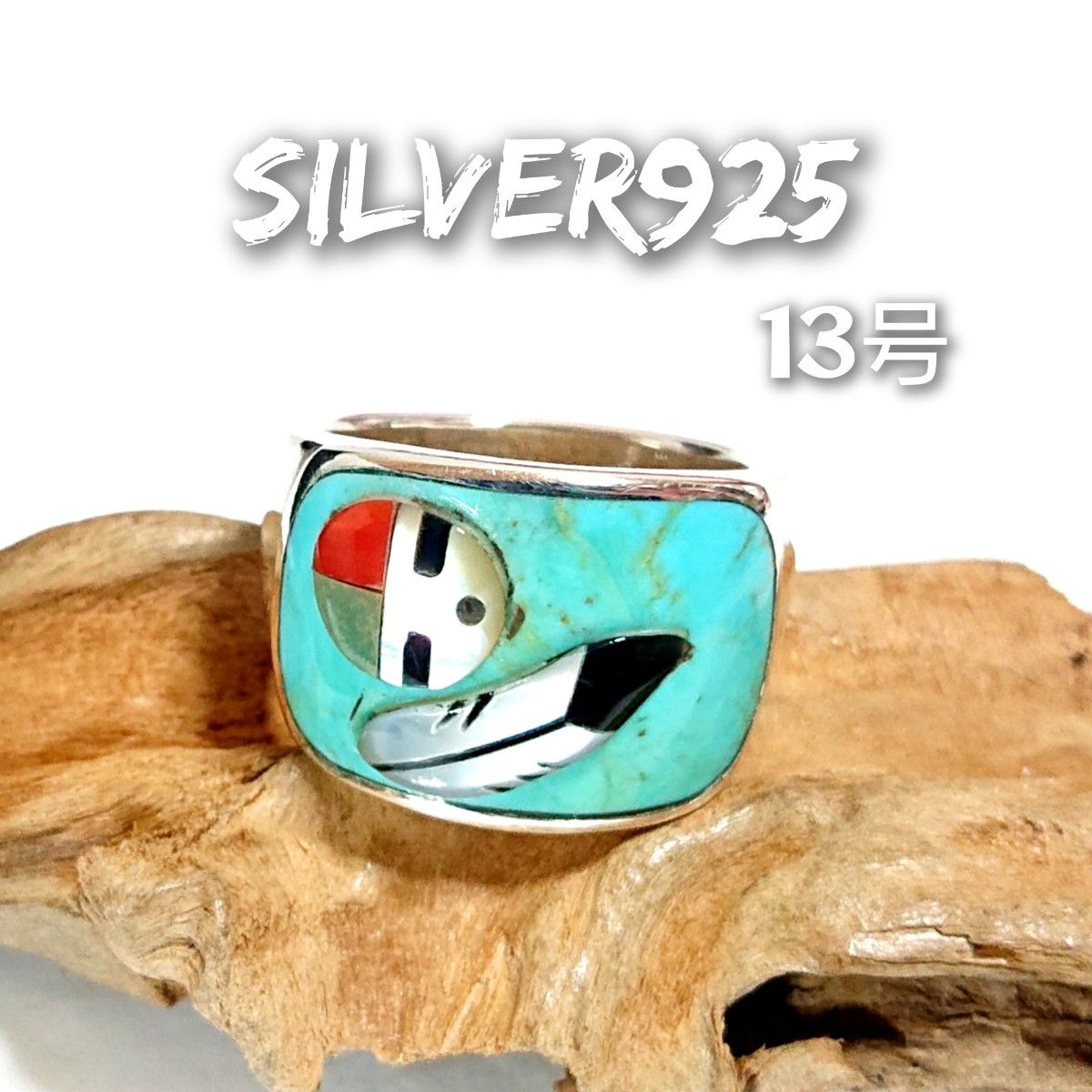 5881 SILVER925 サンフェイスリング13号 シルバー925 天然石 5881 SILVER925 サンフェイスリング13号 シルバー925 天然石