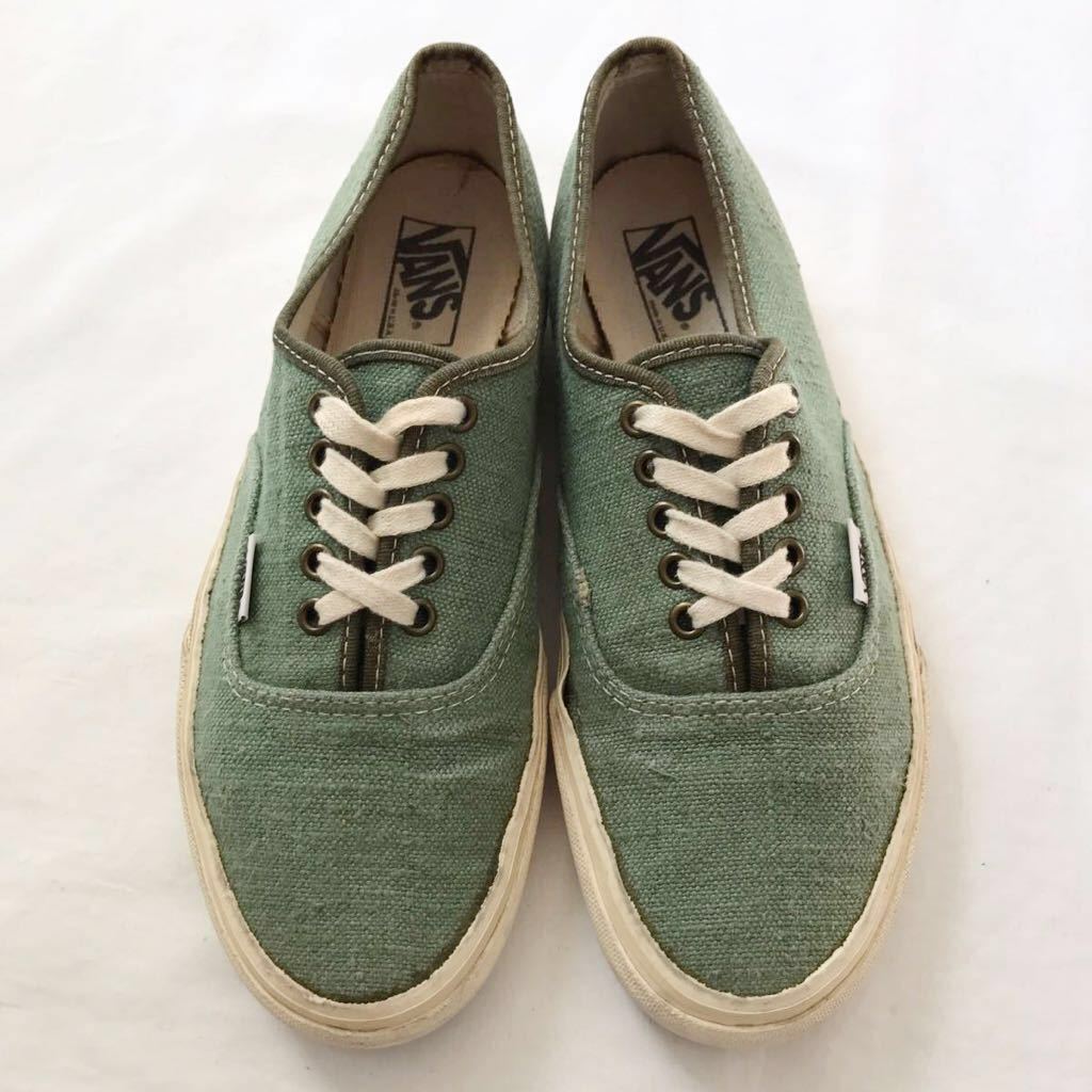 90s VANS オーセンティック ヘンプ US9 グリーン USA製 ビンテージ 90年代 バンズ ヴァンズ AUTHENTIC HEMP 27cm 緑 アメリカ製 オリジナル_画像4