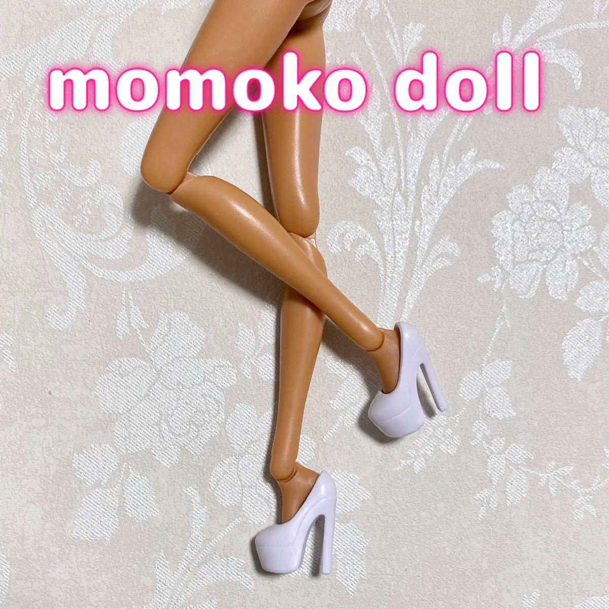 1/6 ドール ハイヒール パンプス 白 momoko doll オビツ 22 27 シューズ バービー 人形 靴 スーパーアクション ジェニー フィギュアの画像5