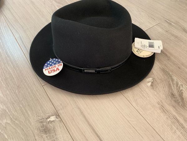 ☆新品＆人気Lサイズ☆Stetson Wool Fedora Hat Black USA製 ブラック ウールハットフェドラハット 防水加工_画像2