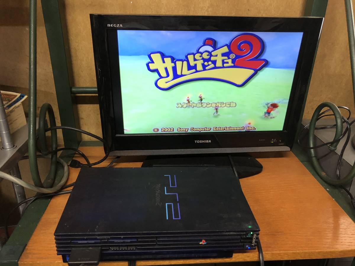 PS2本体　SCPH-50000 MB/NH オーシャンブルー 本体のみ　+HDD ネットワークアダプター付_画像2