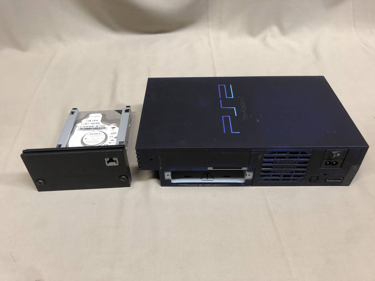 PS2本体　SCPH-50000 MB/NH オーシャンブルー 本体のみ　+HDD ネットワークアダプター付_画像8