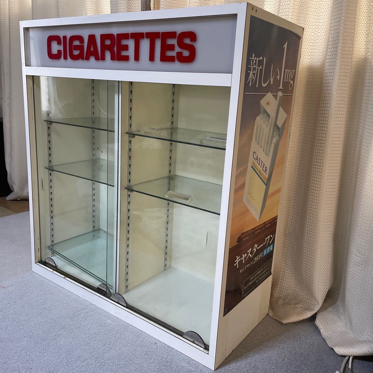  cigarettes showcase cigaretters adjustment shelves hobby display shelf glass case store furniture 