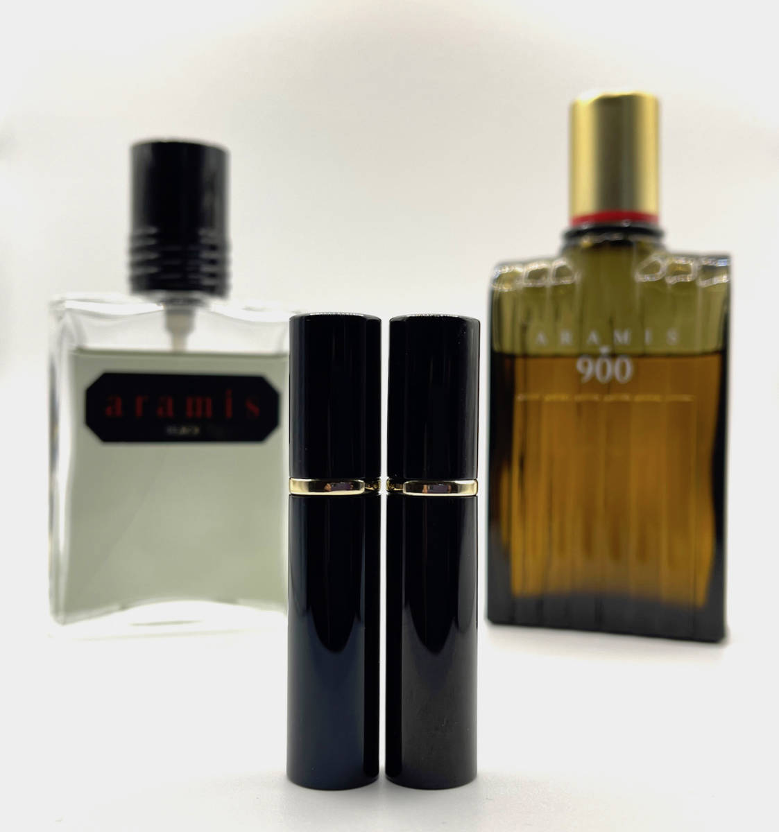 ★ARAMIS・BLACK EDT. 3.5ml SPRAY & 900 HERBAL EDC. 3.5ml SPRAY・(前方の小(黒色)スプレー2のみ出品)・ヴィンテージ/入手困難・箱無_★前方の小(黒色)スプレー2本のみ出品です