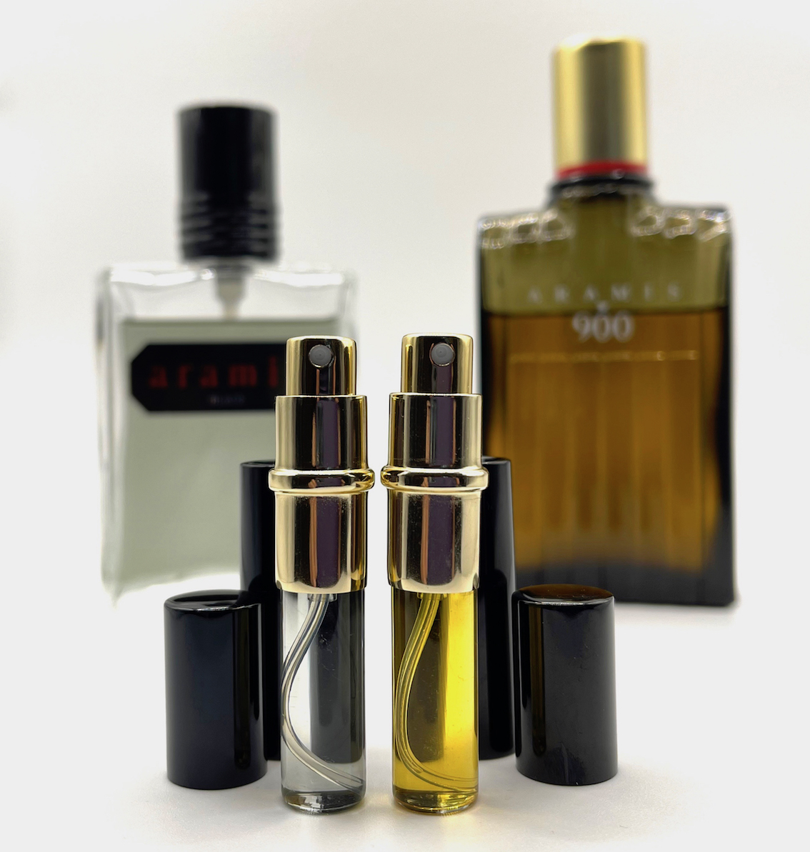 ★ARAMIS・BLACK EDT. 3.5ml SPRAY & 900 HERBAL EDC. 3.5ml SPRAY・(前方の小(黒色)スプレー2のみ出品)・ヴィンテージ/入手困難・箱無_★画像前方の小(黒色)スプレー2本のみ出品