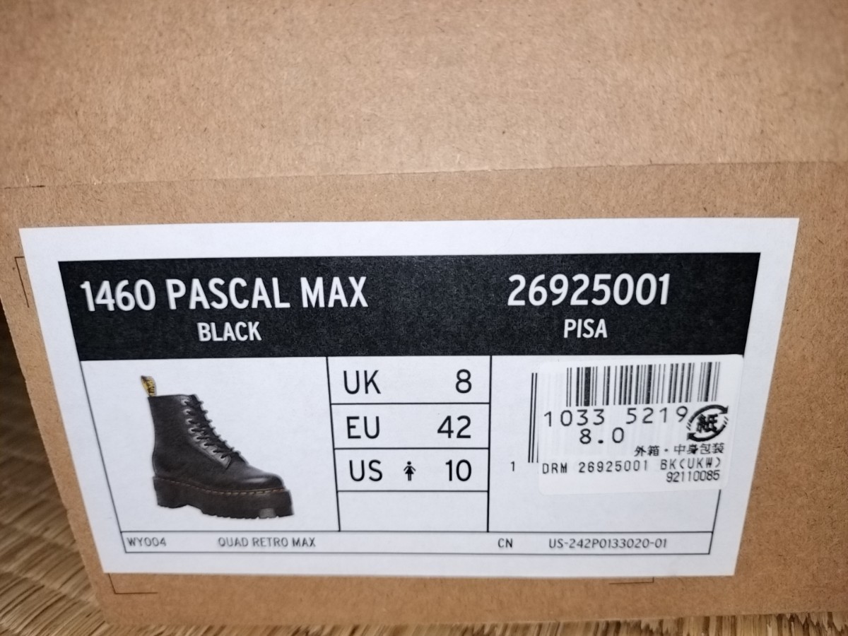 新品未使用 ドクターマーチン PASCAL MAX UK8 厚底 8ホール