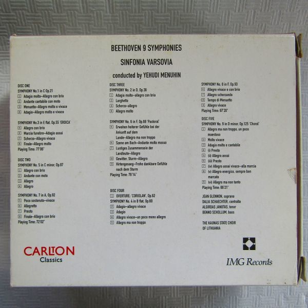 【5CD】メニューイン＆シンフォニア・ヴァルソヴィア「ベートーヴェン：交響曲全集」1994年_画像5
