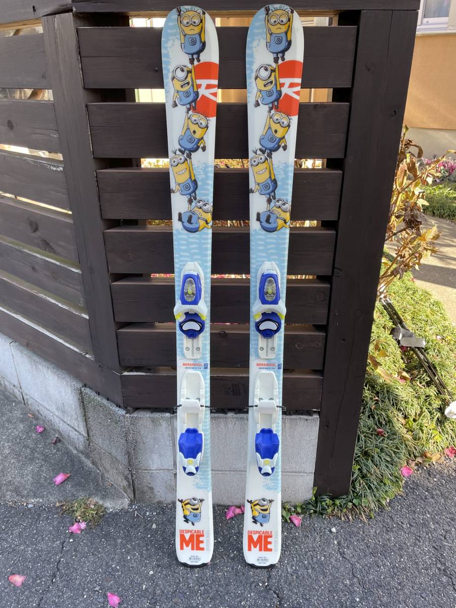 ミニオン ROSSIGNOL ロシニョール スキー板 128㎝ ビンディング セット 中古良品_画像1