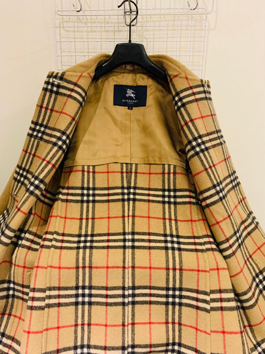 極美品】 BURBERRY バーバリー ノバチェック カシミヤ ウール 極美品】 BURBERRY バーバリー ノバチェック カシミヤ ウール