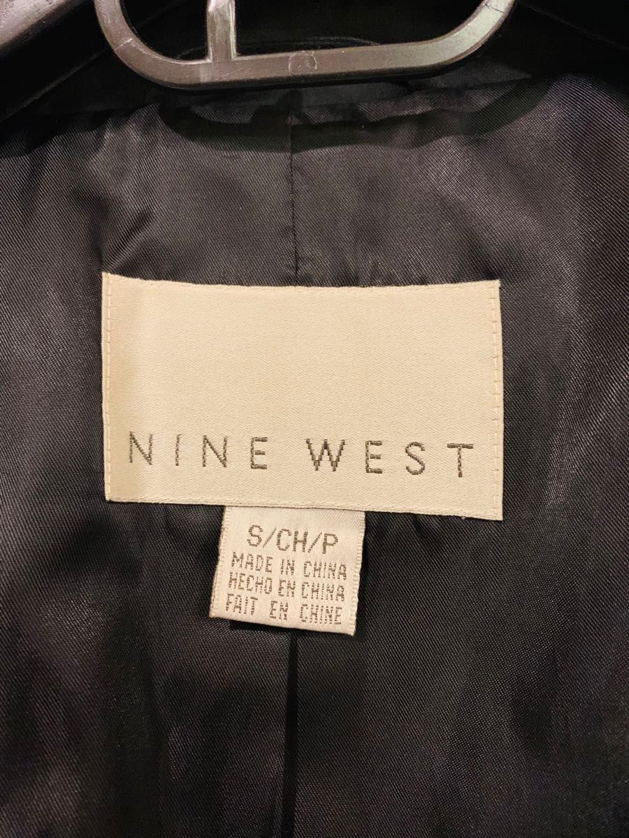 【冬物値下げ】【まあまあ美品】NINE WEST ナインウエスト トレンチコート アウター コート ブラック 黒　レディースS 