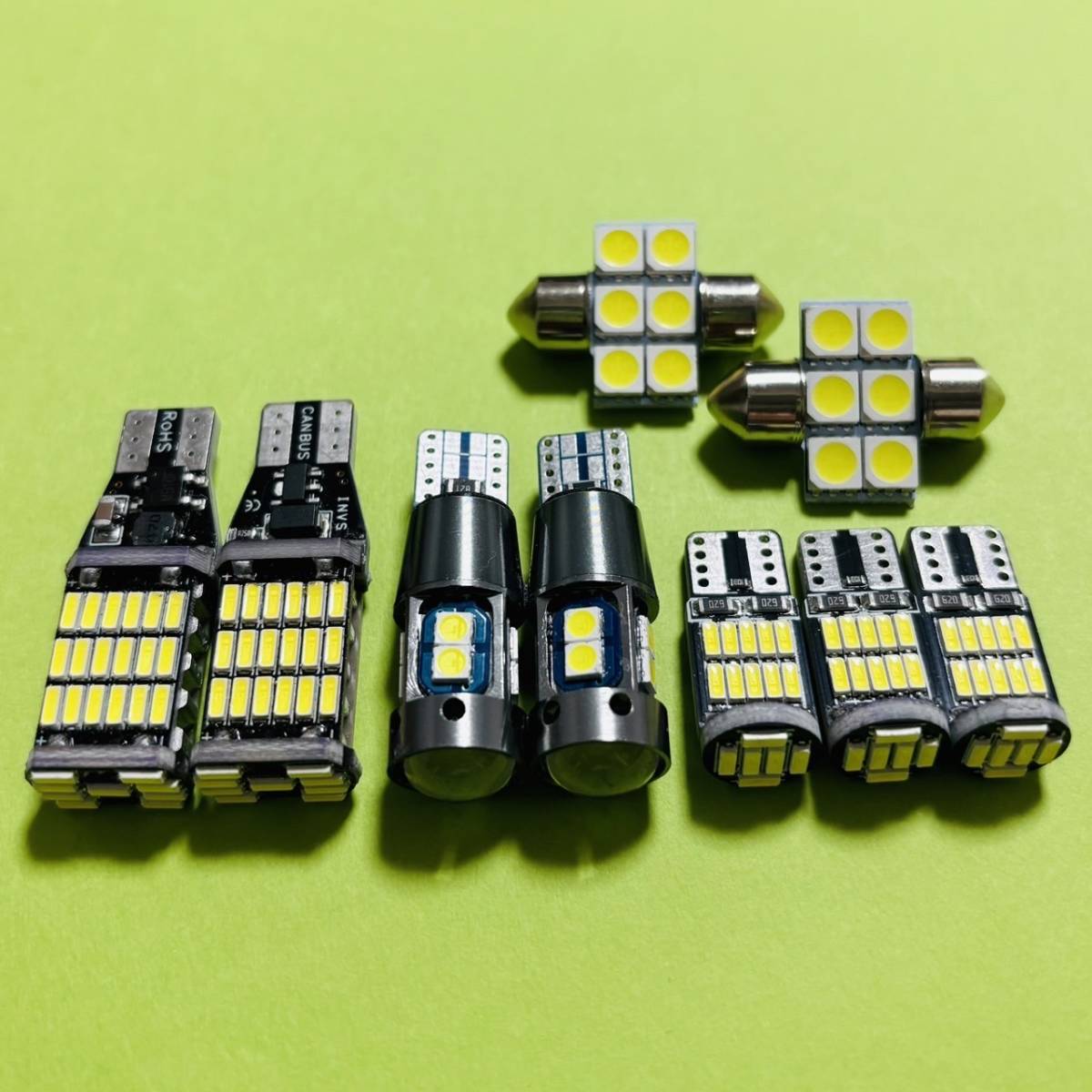 鬼爆光 バモス HM1 HM2 バックランプ ポジション球 ナンバー灯 T10 LED ルームランプ ホワイト 9個セット ホンダ 車検対応_画像1