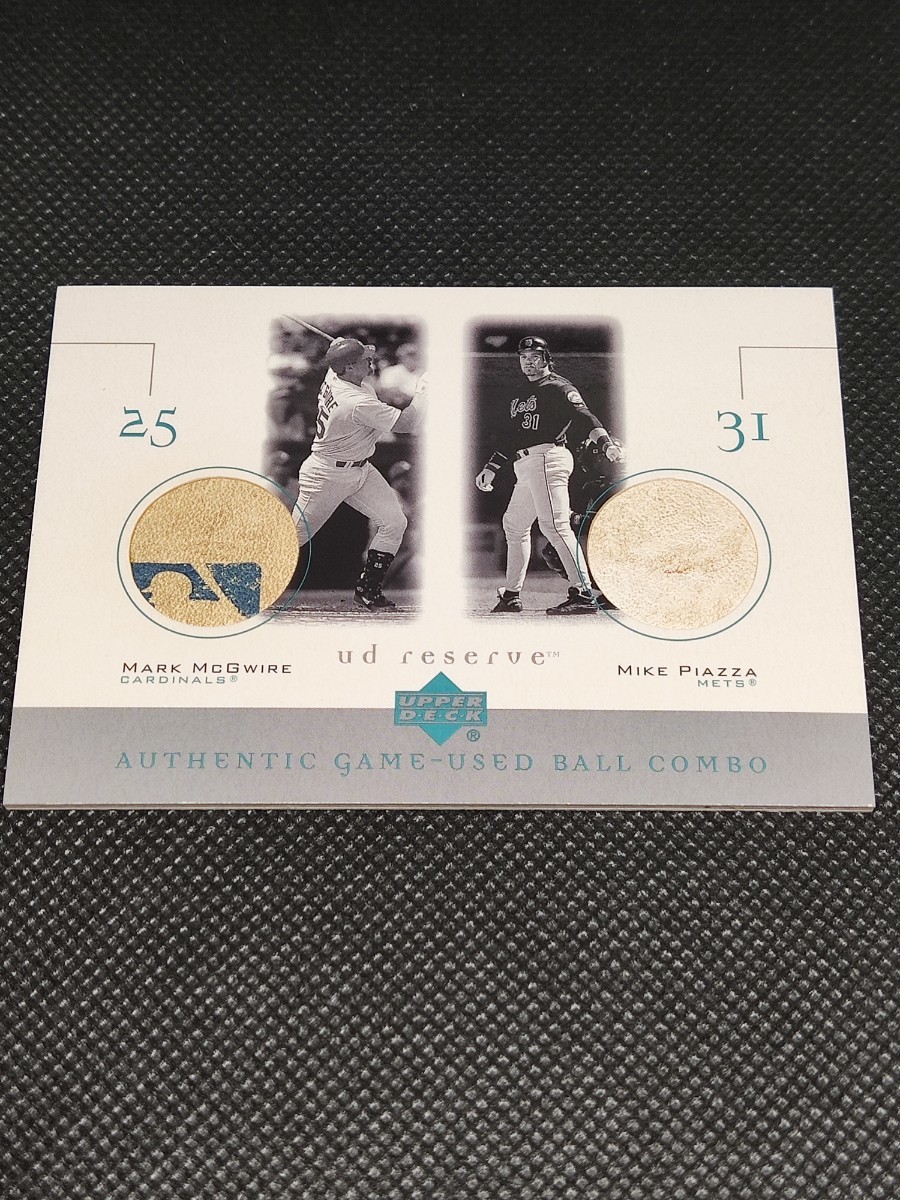 2001 UD RESERVE BALL CONBO MARK McGWIRE マーク・マグワイア MIKE PIAZZA マイク・ピアザ_画像1