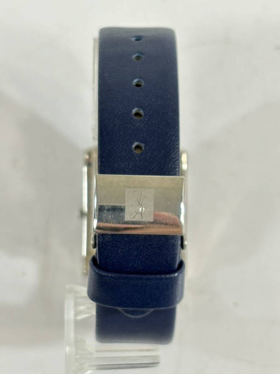 稼働品　YSL イヴサンローラン スクウェア　クオーツ 腕時計 シルバー　ネイビー　5920-H18342Y_画像3
