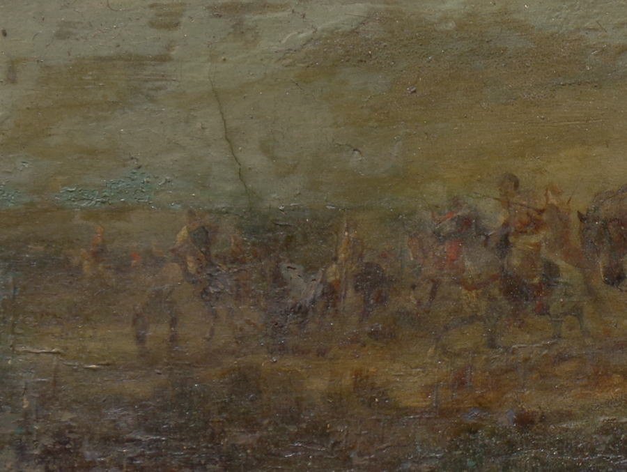 19世紀末前後の時代保証 フランス絵画 サイン痕跡ありますが判別不明 作家不詳 マグレブ諸国(モロッコ、チュニジア等)の騎馬隊図8号_画像5