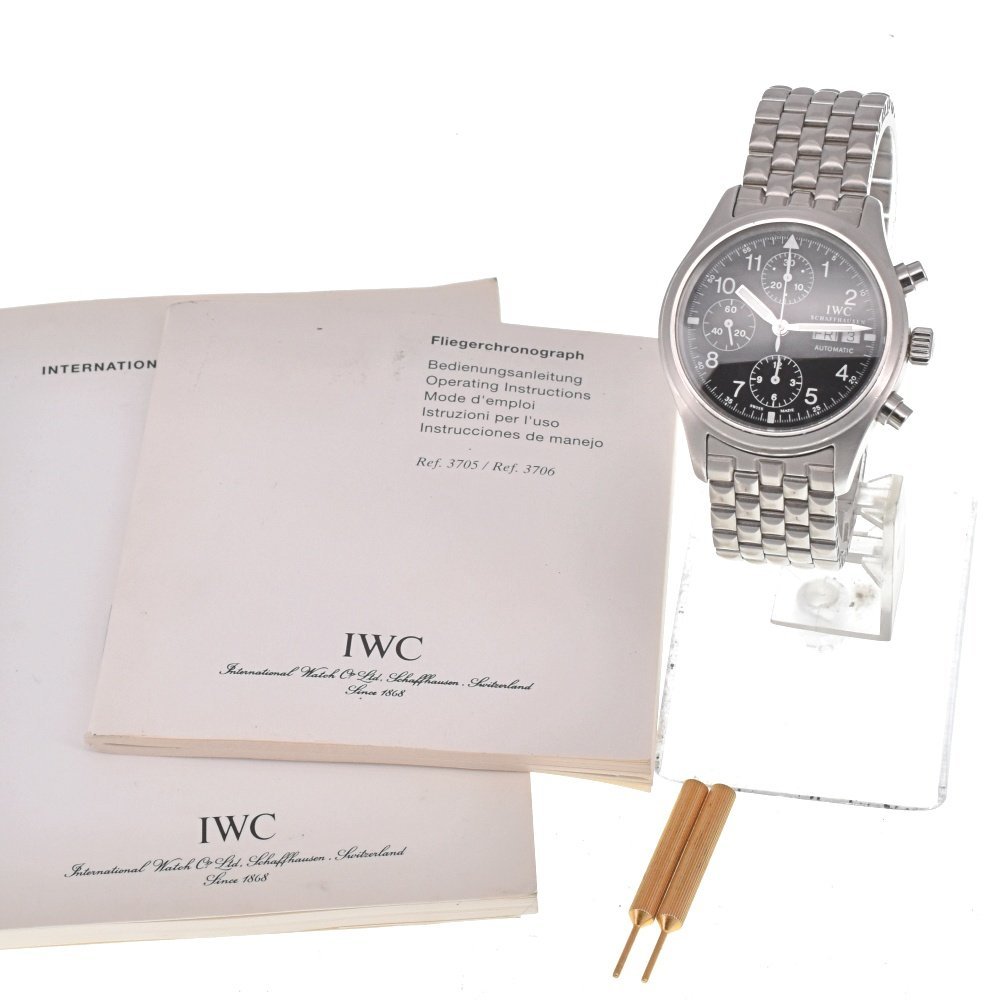 IWC SCHAFFHAUSEN IW370607 メカニカル フリーガー クロノグラフ デイデイト 自動巻き メンズ 良品 G#127537_画像10