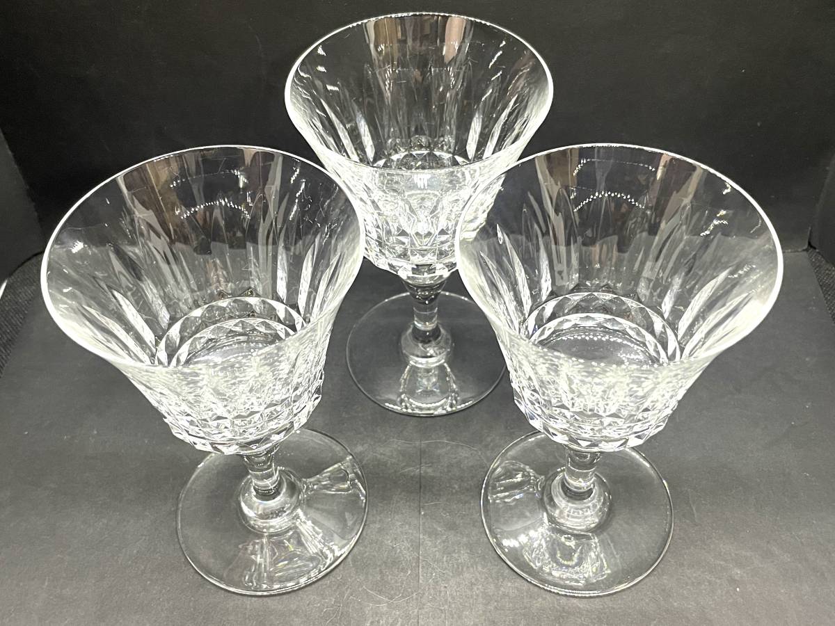 Baccarat バカラ ワイングラス ピカデリー 3客セット 口径約8.5cm 現状品 B-50_画像2