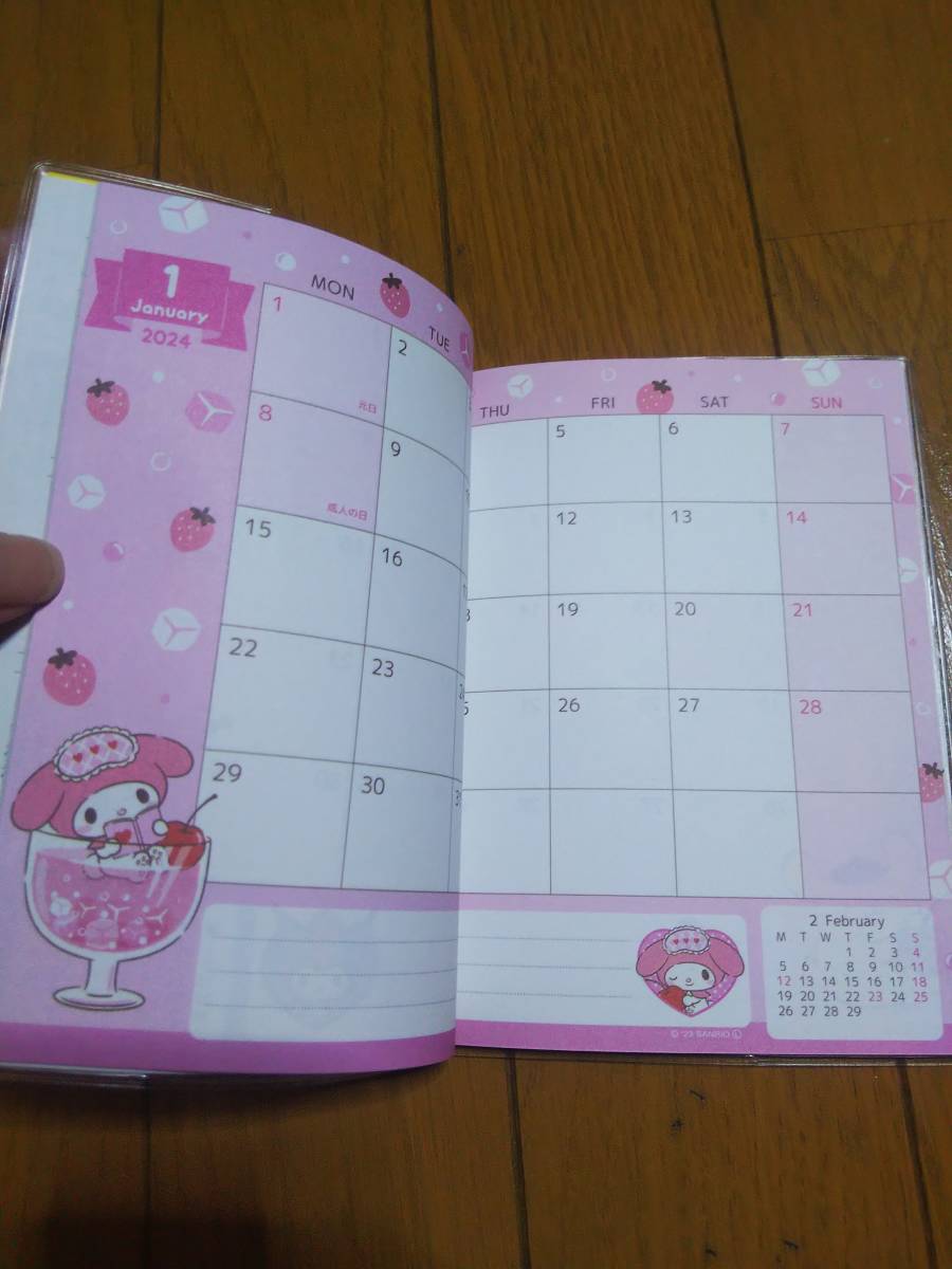 2024年 サンリオキャラクターズ キティ ポム ポチャ シナモロール クロミ キキララ カレンダー スケジュール帳 手帳 10月始まり A6サイズの画像6