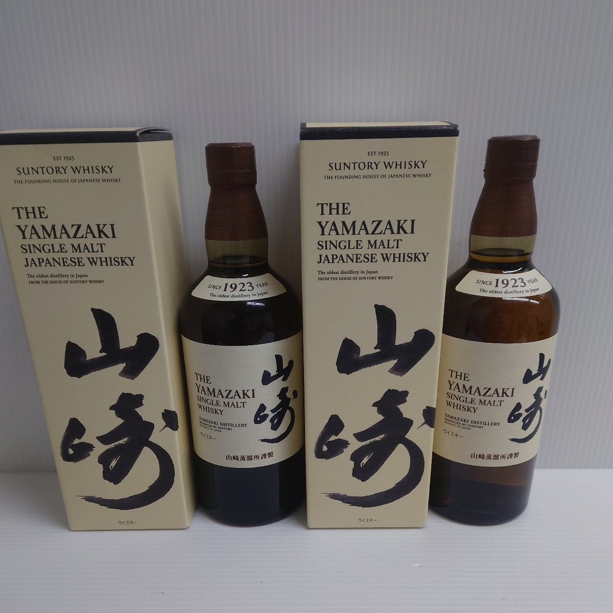 N★1円〜保管品 山崎 YAMASAKI サントリー SUNTORY シングルモルトウイスキー 2本まとめ ノンビンテージ 山崎蒸溜所謹製 未開栓 700ml _画像1