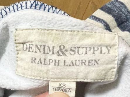 【良品】Denim & Supply Ralph Lauren（デニムアンドサプライラルフローレン）165/日本Mサイズ　インデンボーダー柄　USEDウオッシュ加工_画像5