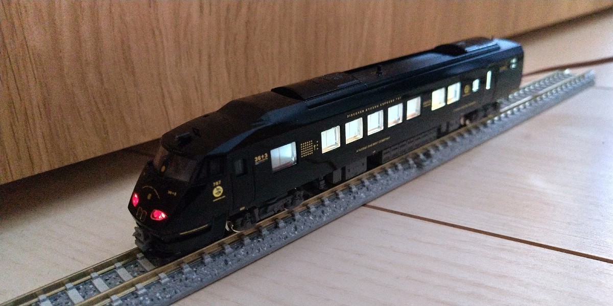 KATO リレーつばめ改造 JR九州 787系 観光列車 36+3 6両 ツヤあり光沢塗装 LED室内灯つき 高輝度LEDライト_画像7