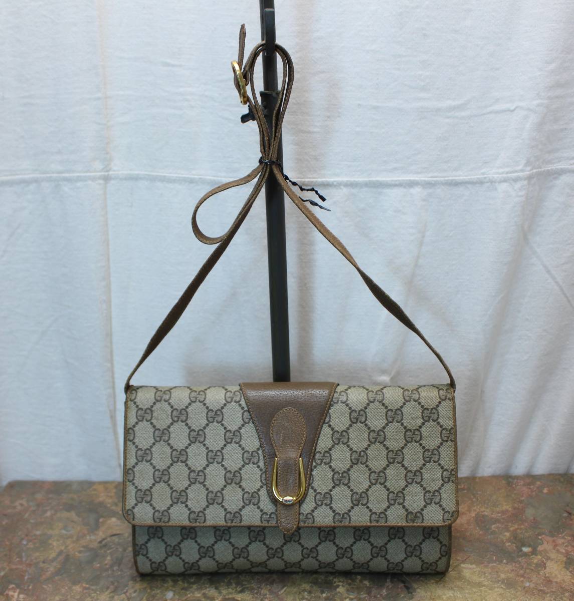 OLD GUCCI GG PATTERNED SHOULDER BAG MADE IN ITALY/オールドグッチGG柄ショルダーバッグ