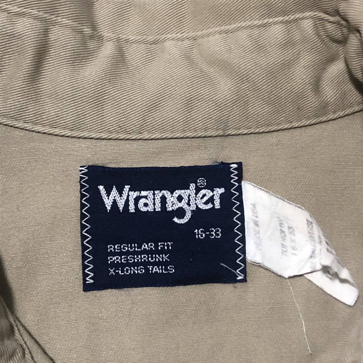 【送料無料】Wrangler 長袖シャツ　ベージュ　メンズ16サイズ　ラングラーウエスタンシャツワークシャツ_画像7