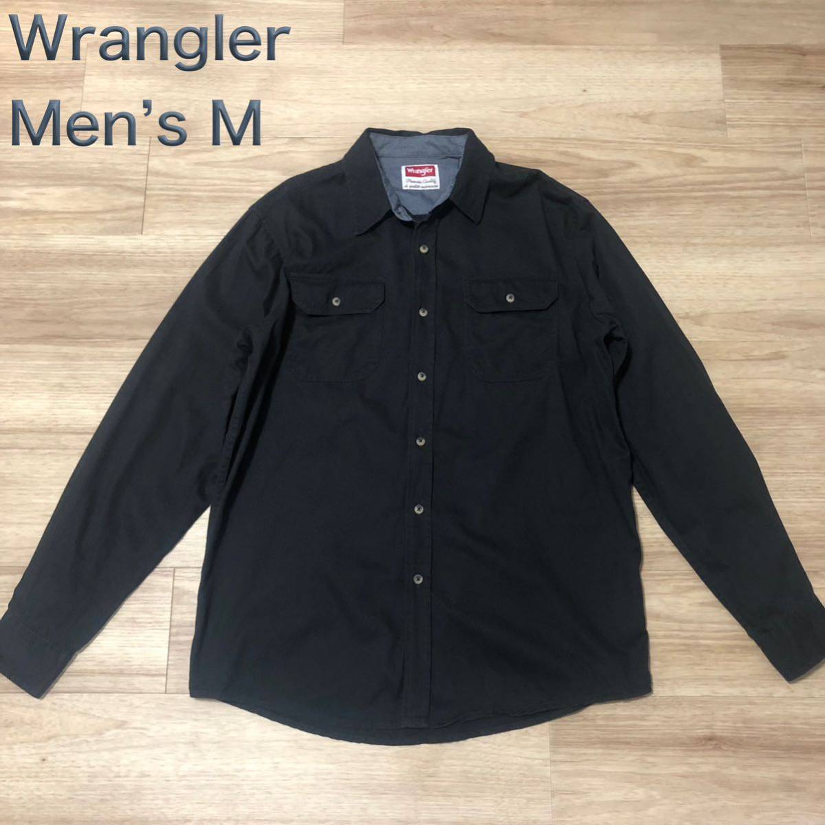 【送料無料】Wrangler 長袖シャツ黒　メンズMサイズ　ラングラー_画像1