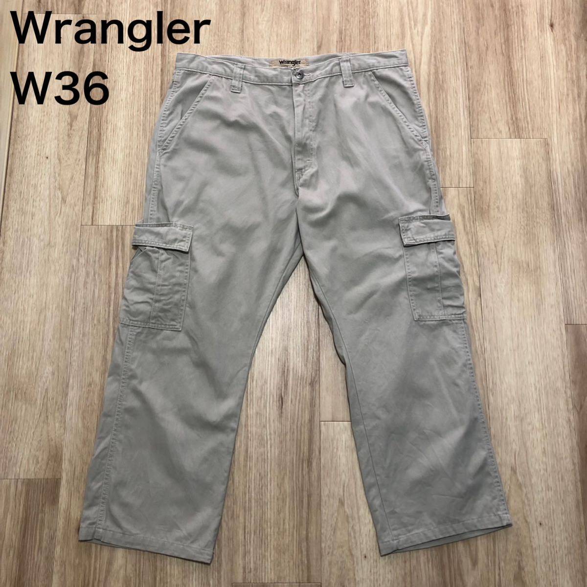 【送料無料】Wrangler カーゴパンツ　アイボリー　メンズW36 ZM6LGKDラングラー大きいビッグサイズ_画像1