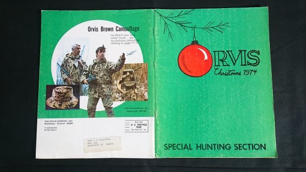 【昭和レトロ 洋書】『ORVIS(オービス) Christmas 1974 SPECIAL HUNTING SECTION カタログ』ロッド/リール/毛バリ/ナイフ/銃/靴/ウェアー_画像1