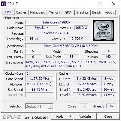 【動作確認OK】Intel Core i7-9800X SREZ9 8コア/16スレッド 3.80GHz LGA2066【送料無料】_画像3